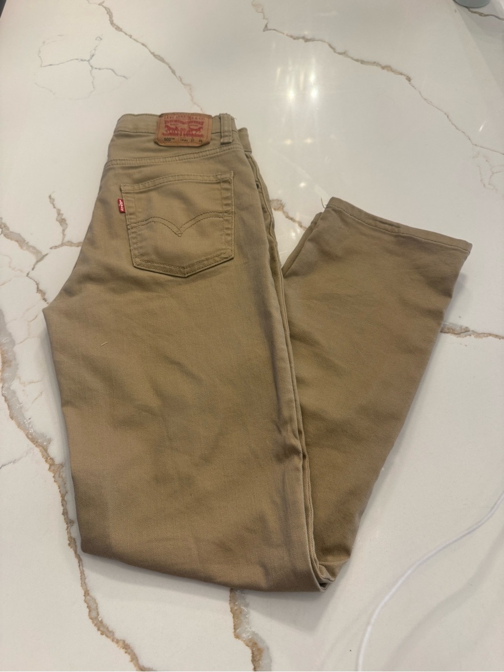 Boys Youth Levi Strauss Khaki Tan Jeans 502 Size 14 Regular